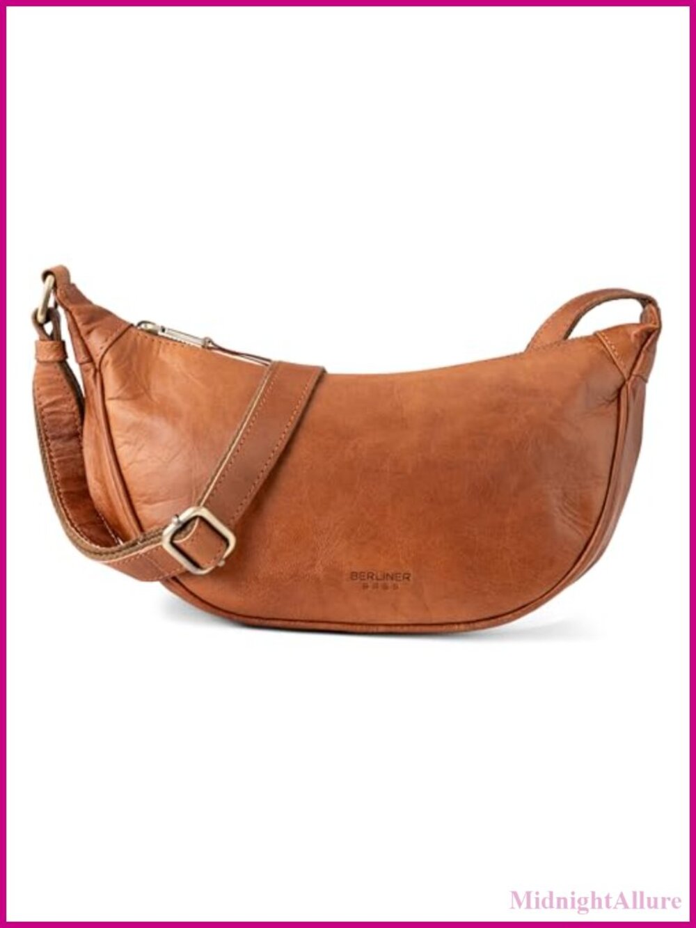 Full Grain Leather Crossbody Shoulder Bag Adjustable Strap YKK